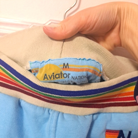 Aviator Nation rainbow rib sweatpant sky blue medium - Picture 7 of 7